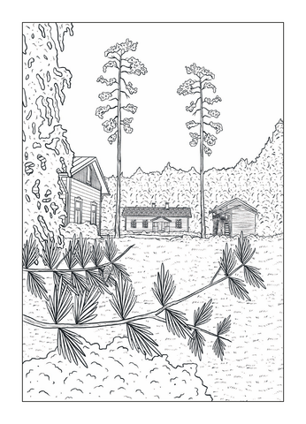 Huhdasjärven museoalue -postikortti